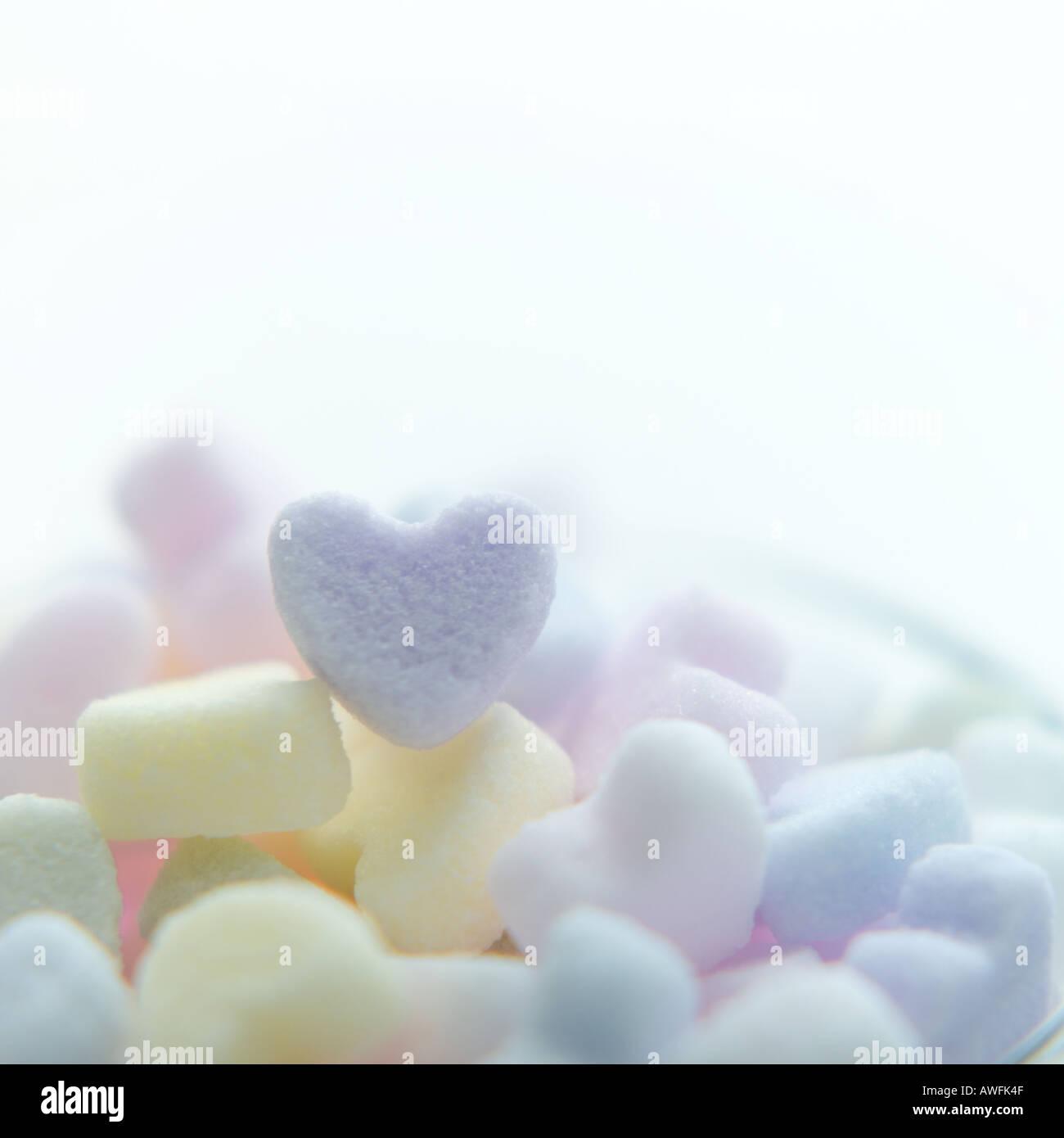 A forma di cuore lo zucchero Foto Stock