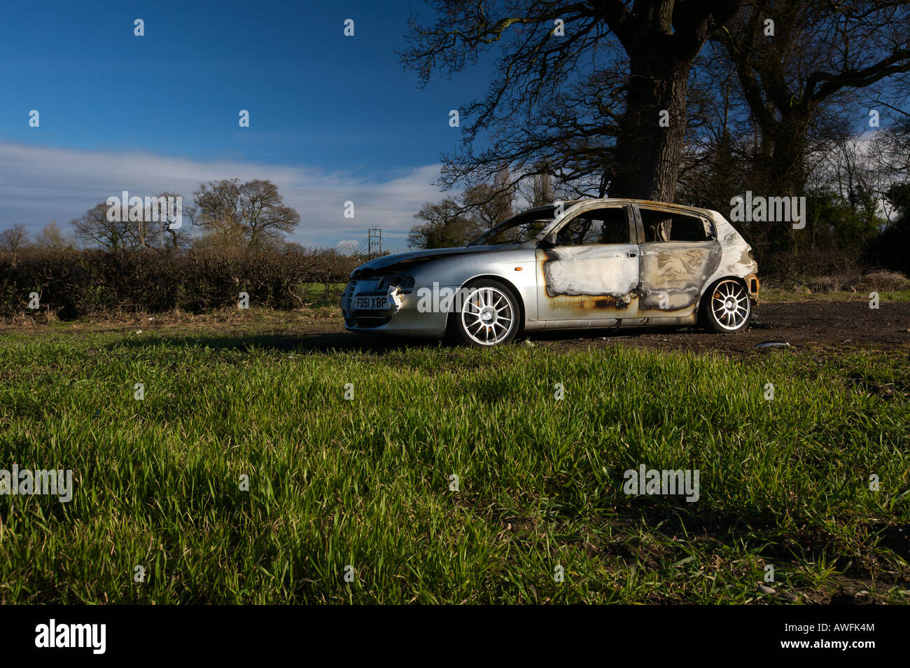 Auto bruciata Foto Stock