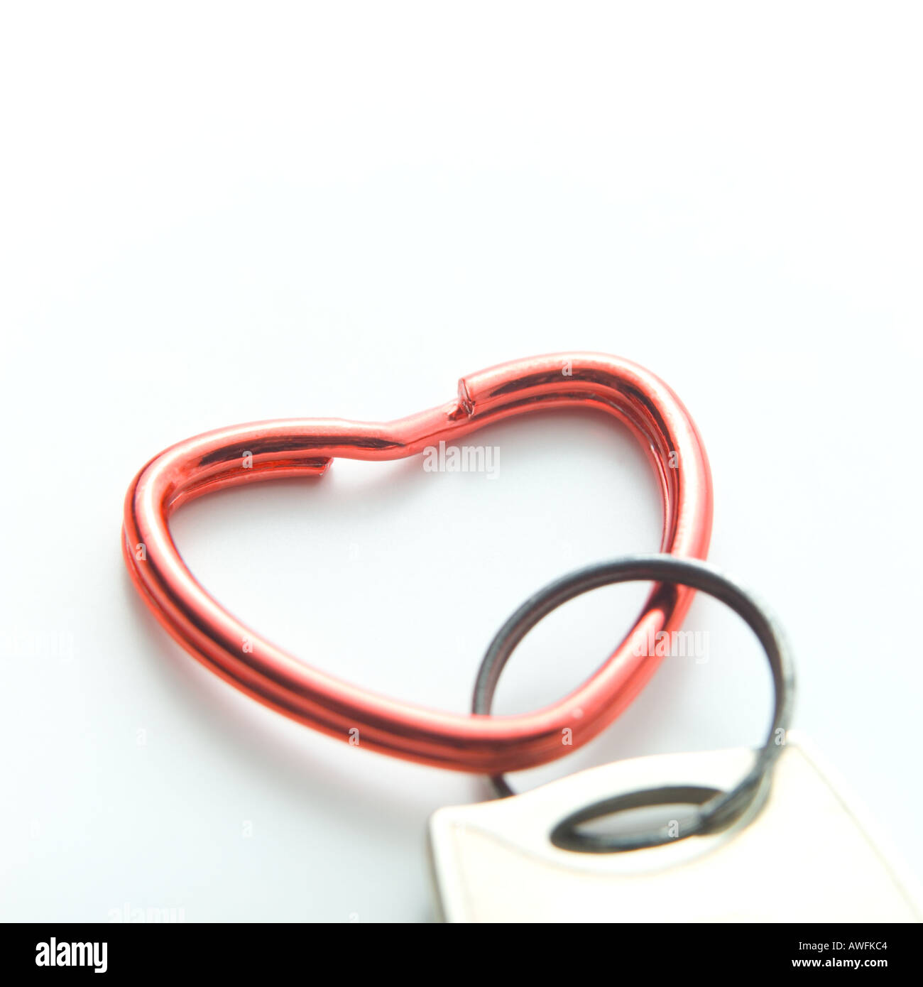 A forma di cuore ad anello chiave Foto Stock