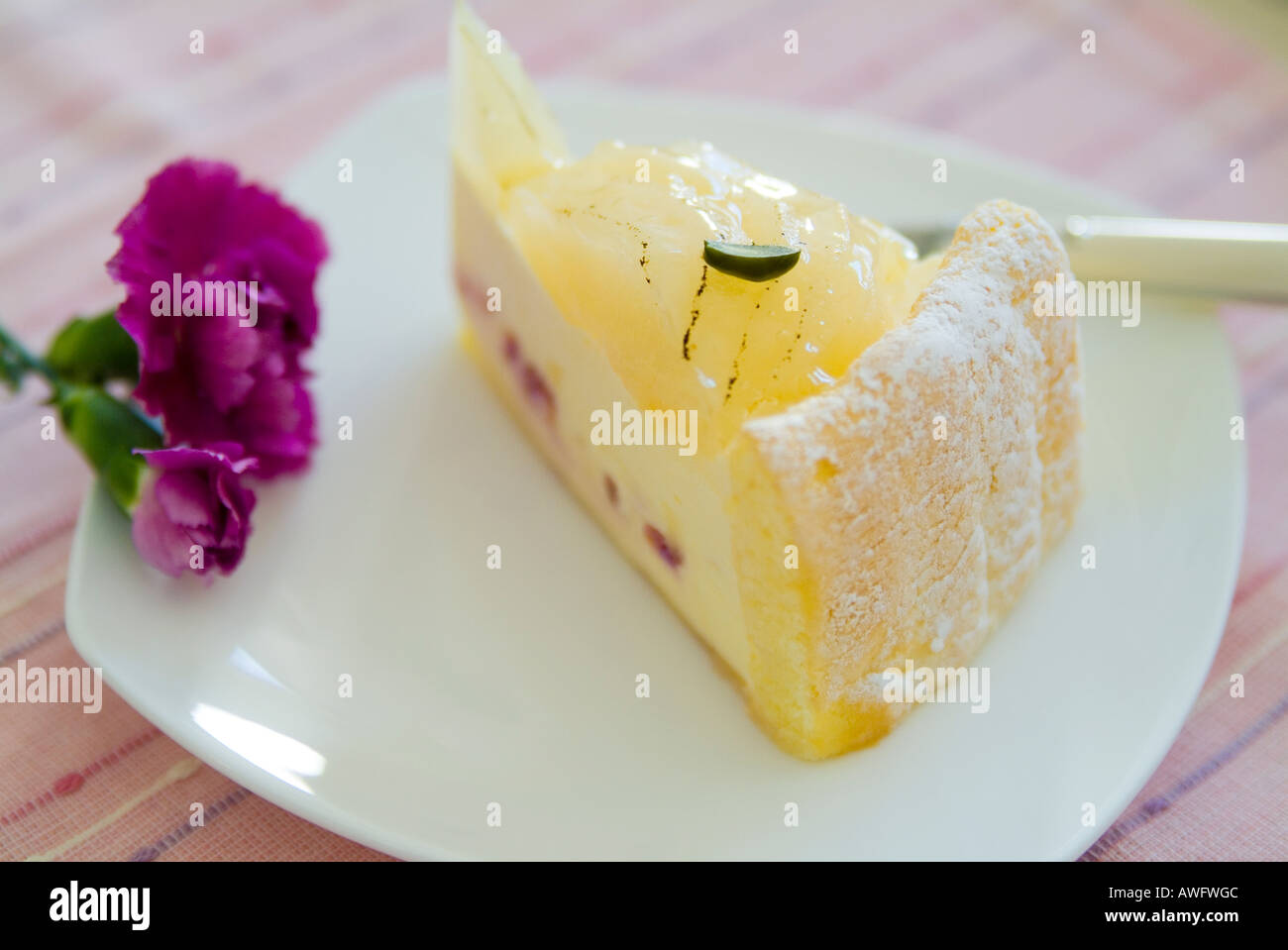 Fetta di torta di pere Foto Stock