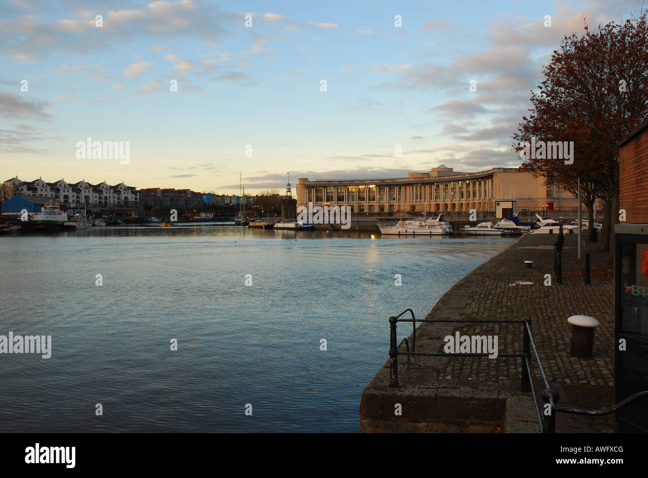 Bristol dock all'alba Foto Stock