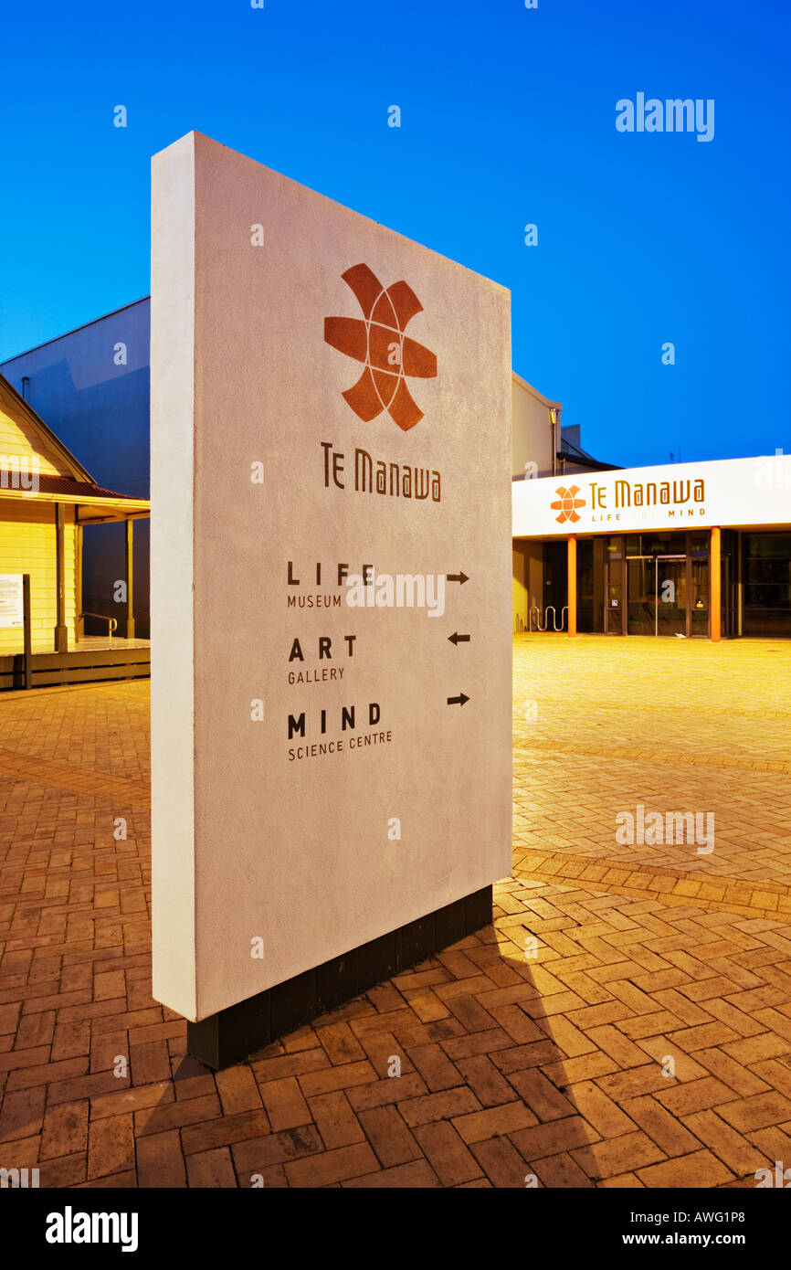 Ingresso a Te Manawa, il Science Center e Manawatu Affitto Museum, Palmerston North, Manawatu Affitto, Isola del nord, Nuova Zelanda Foto Stock