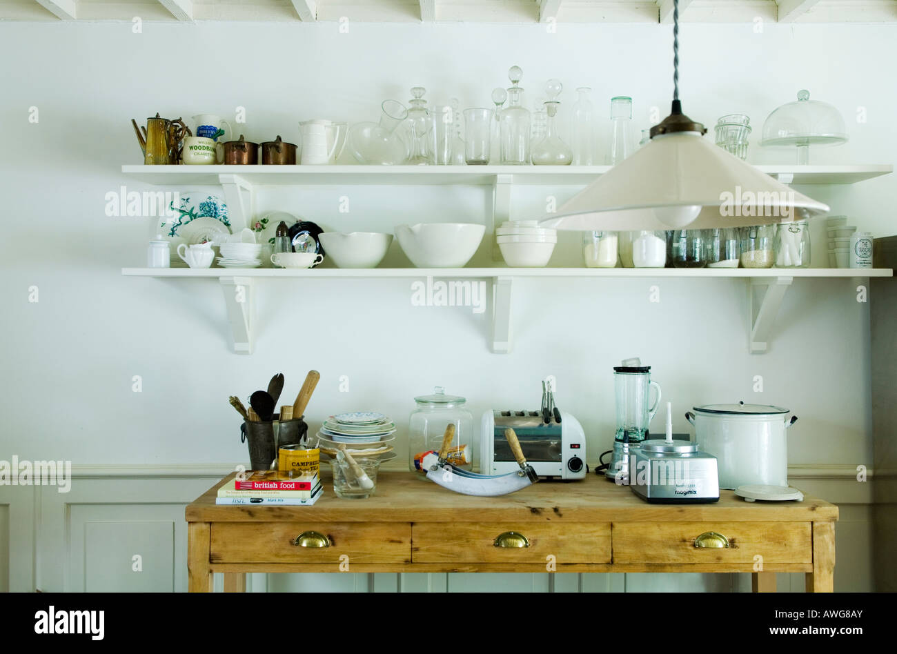 Vista parziale della cucina in casa di un noto chef di Londra Foto Stock
