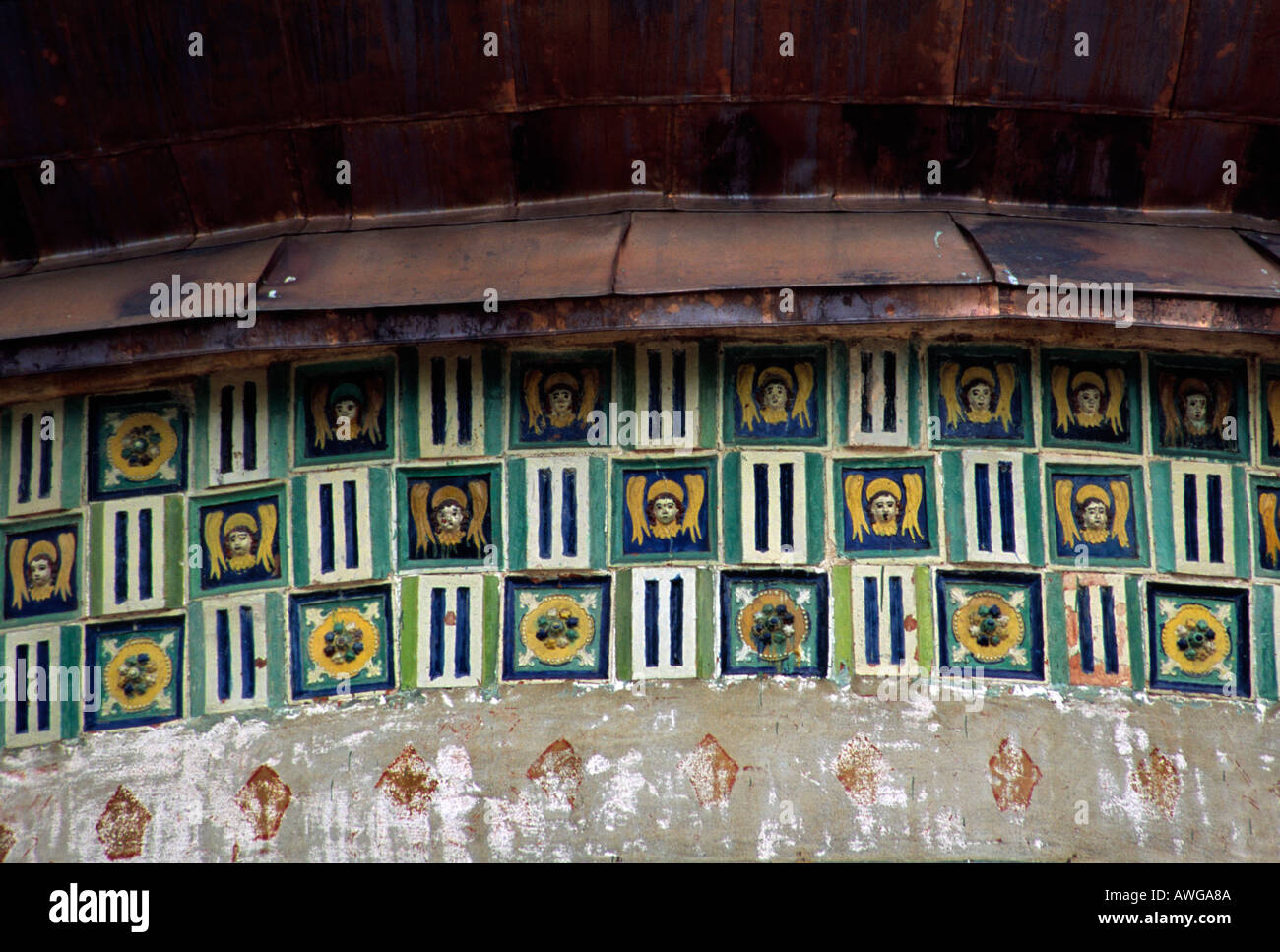 17 secolo piastrelle con angeli Russia nuovo monastero di Gerusalemme Foto Stock