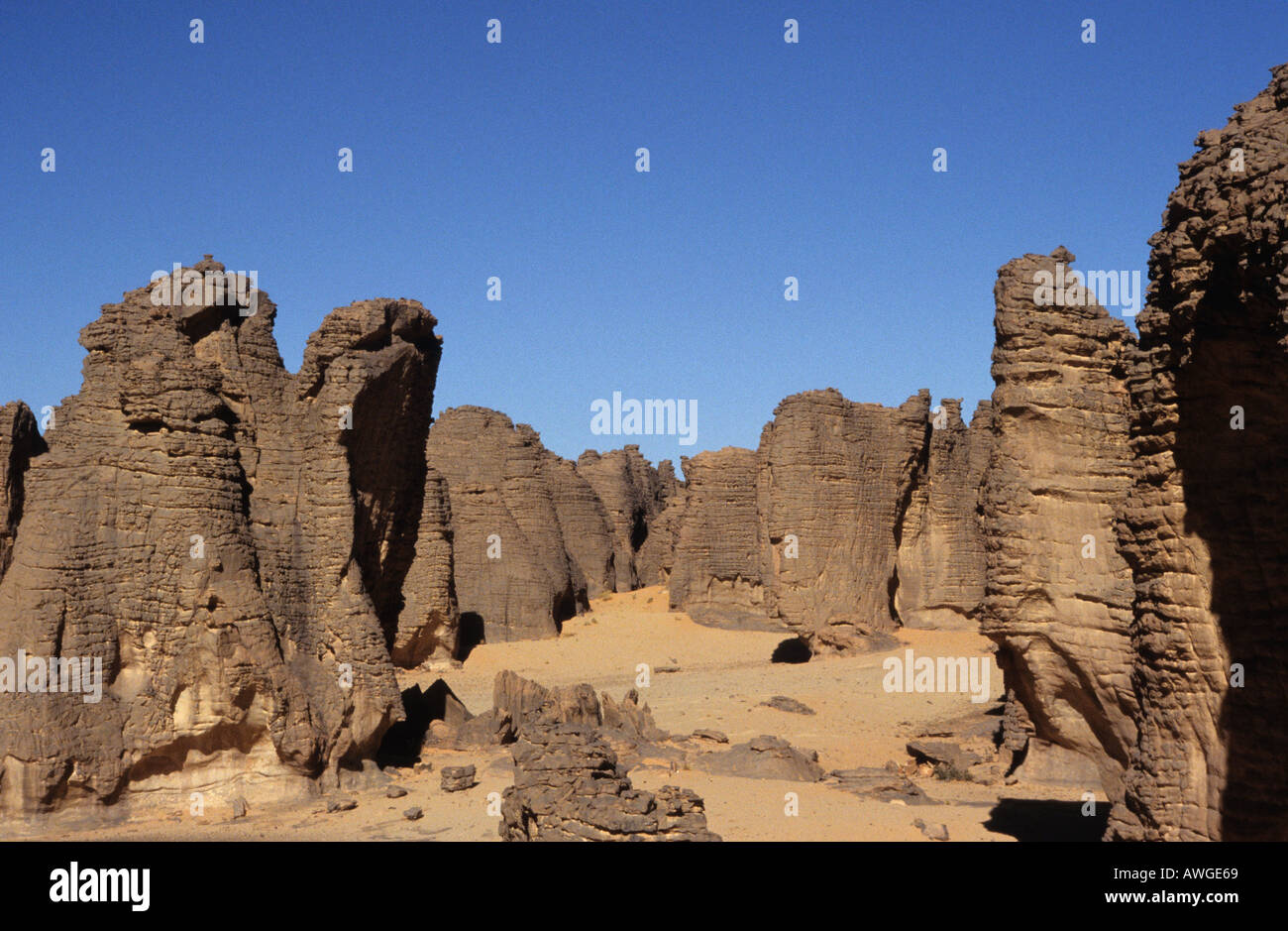 Sahara algerino del Tassili N'Ajjer Sud Algeria Foto Stock