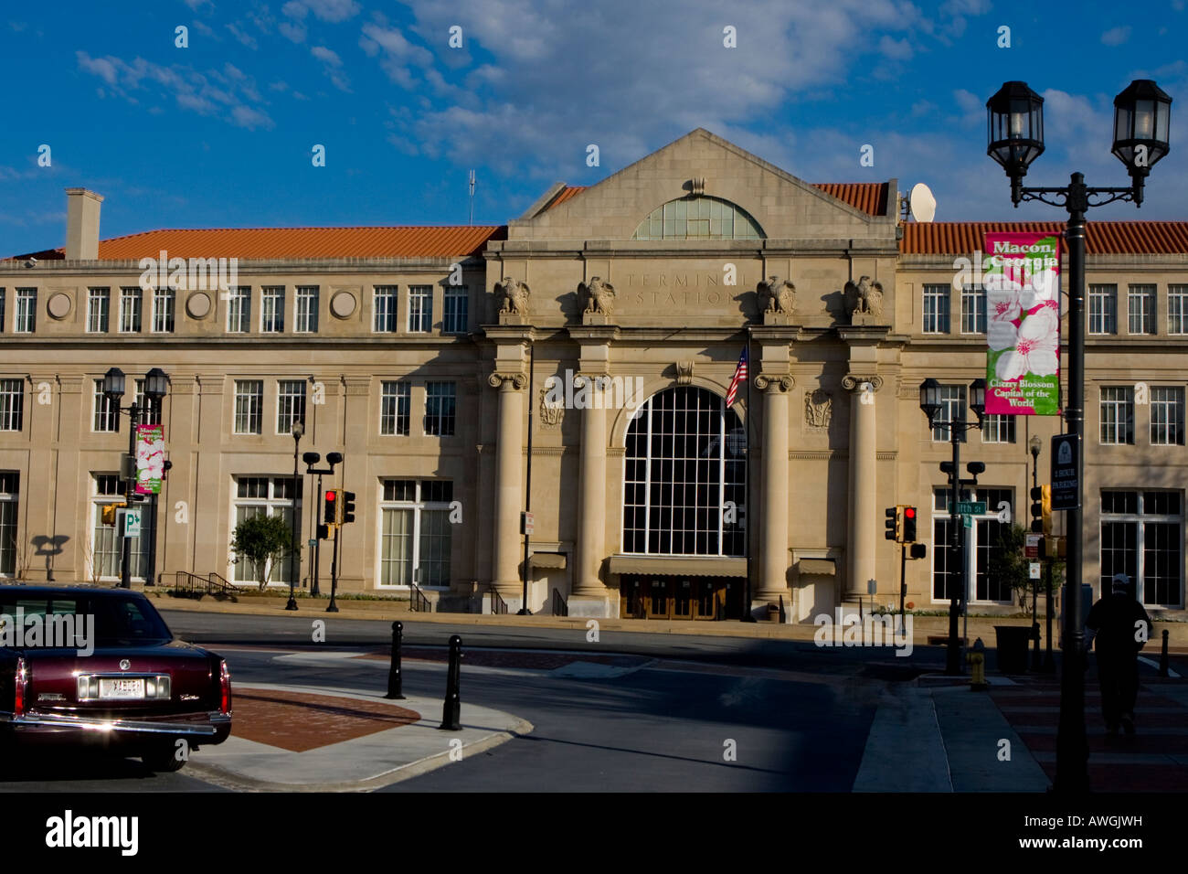 Centro storico di Macon Georgia Museum District stazione terminale Foto Stock