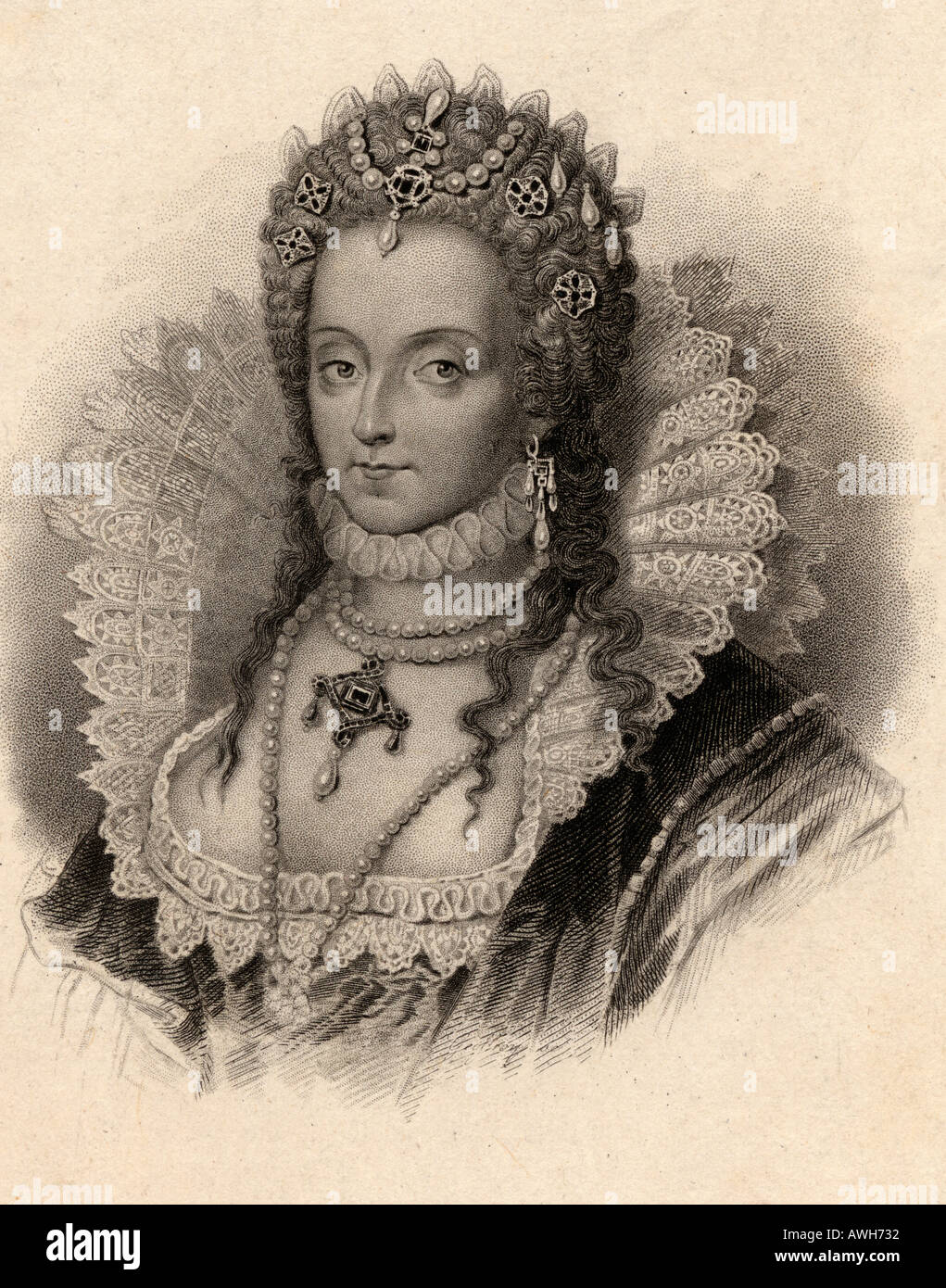 Elisabetta I, 1533 - 1603. Regina dell'Inghilterra. Da un'antica stampa Foto Stock