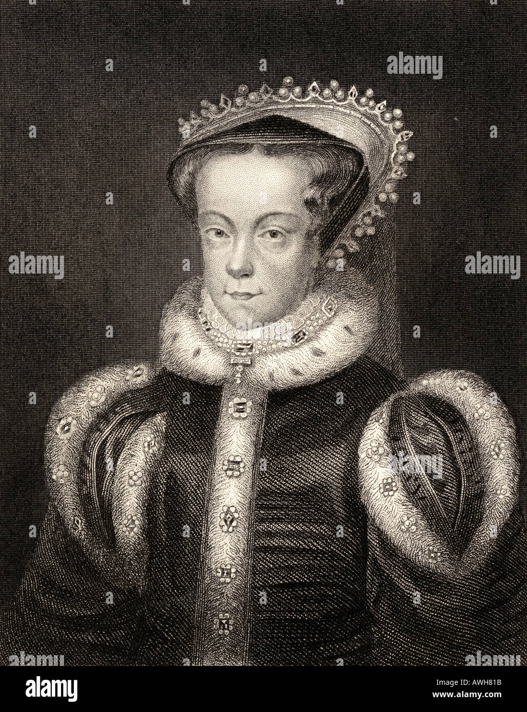 Maria, Regina di Scozia, 1542 - 1587, aka Maria Stuart o Maria I di Scozia, figlia di Giacomo V re di Scozia. Foto Stock