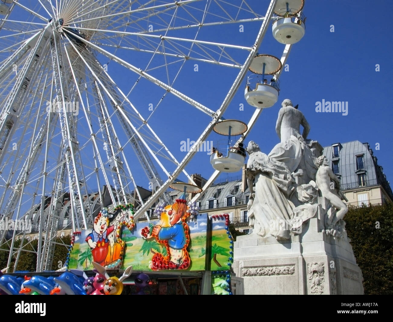 Francia Paris ruota panoramica Ferris in Jardins des tuileries Foto Stock