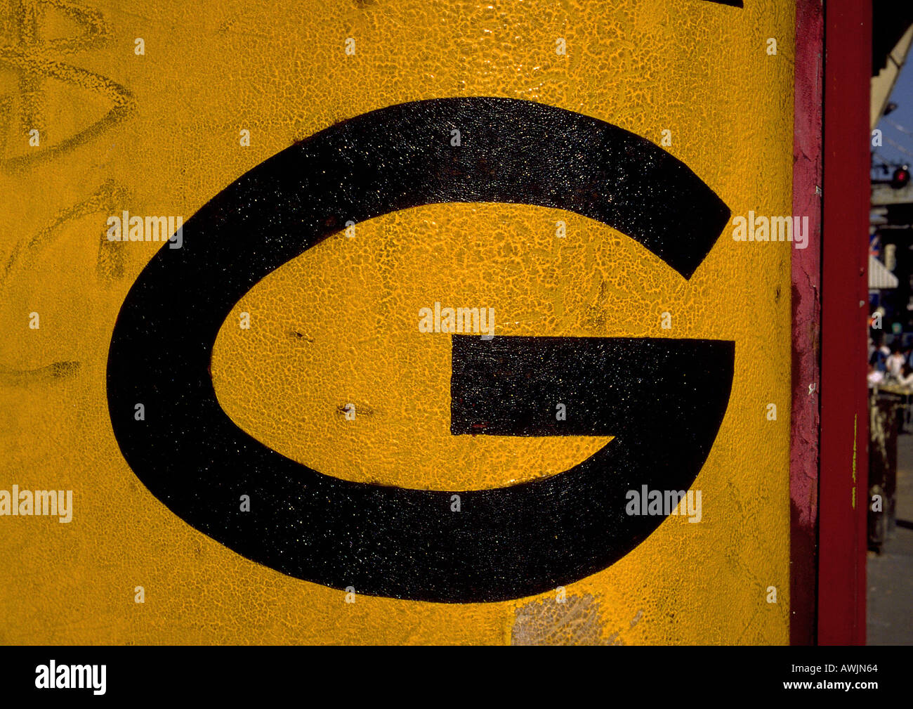 G, testo, verniciato. Foto Stock