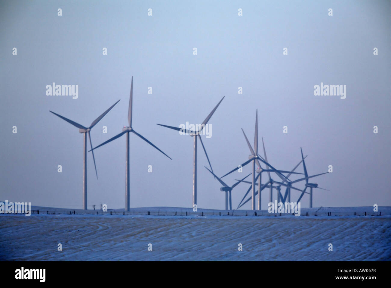 Wind Farm in prossimità del rullo di estrazione Creek Alberta Foto Stock