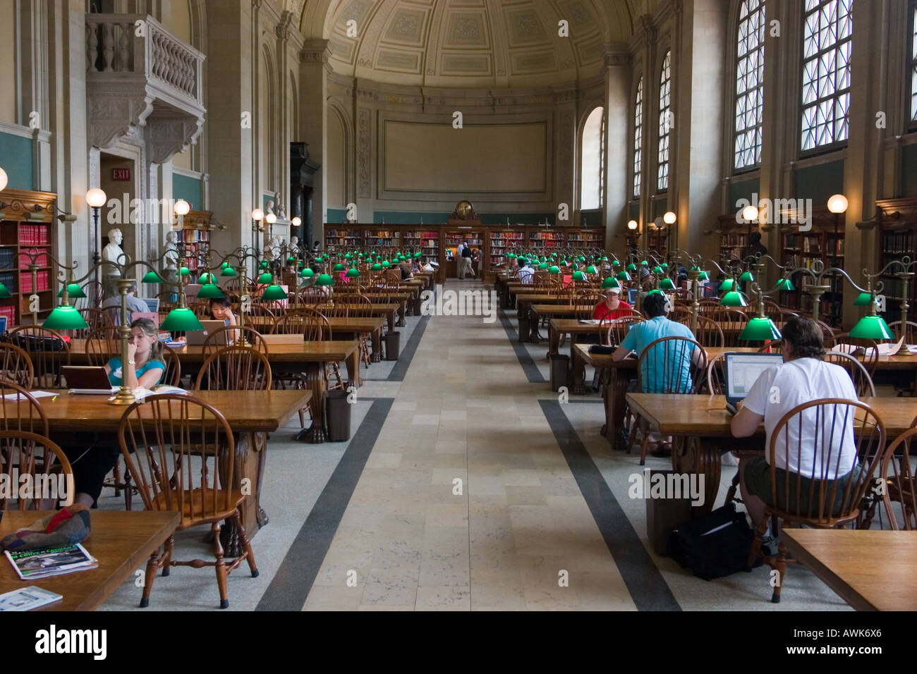 Bates Hall Sala Lettura in Boston Public Library in Boston Massachusetts, STATI UNITI D'AMERICA Foto Stock