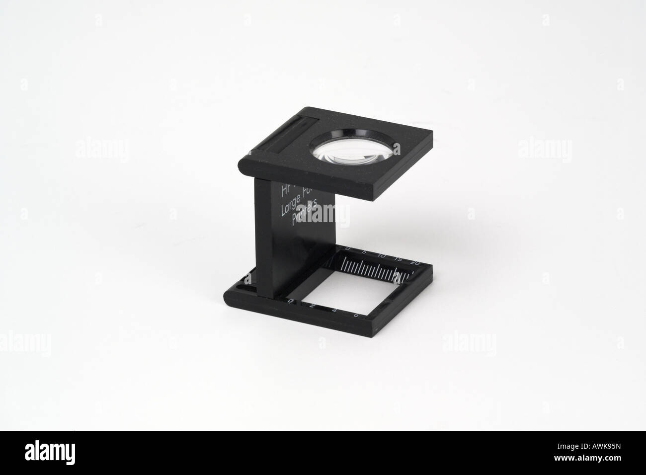 Lente di ingrandimento per il controllo della messa a fuoco o il registro di stampa Foto Stock