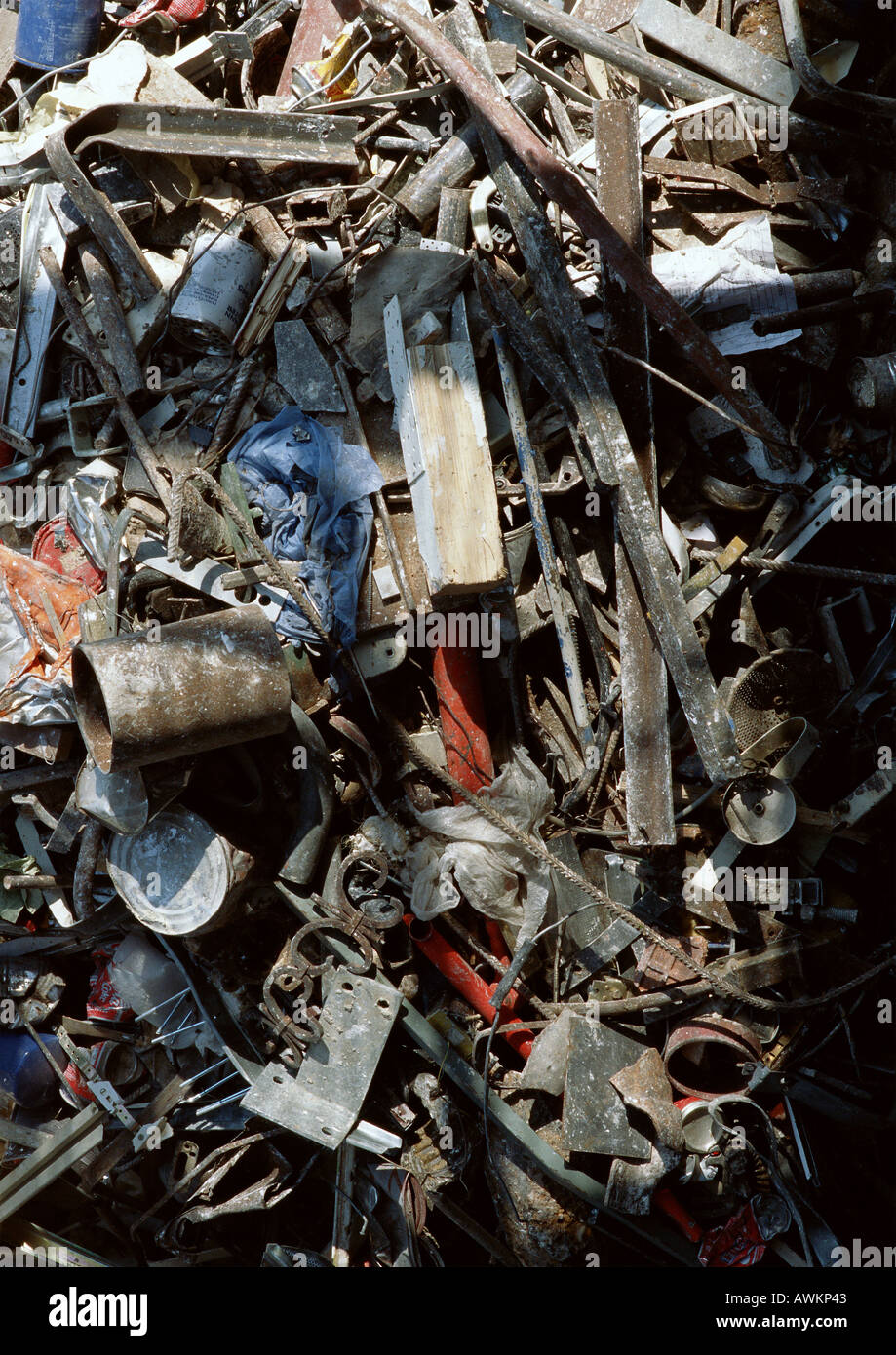 Mucchio di rottami e rifiuti, close-up Foto Stock