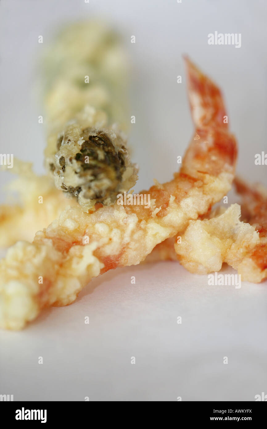 Tempura, il cibo giapponese Foto Stock