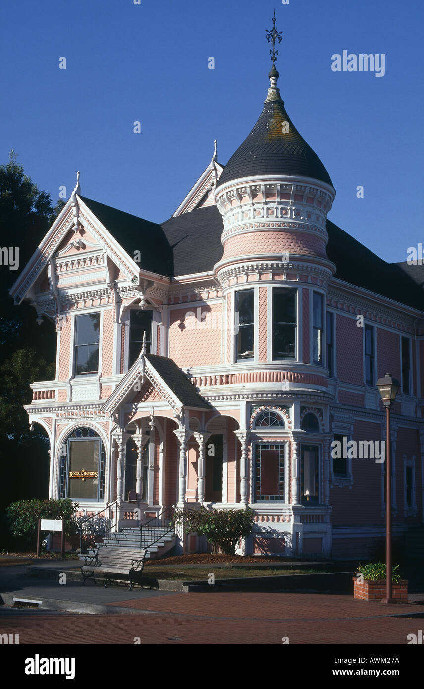 La facciata della casa Vittoriana, Eureka, CALIFORNIA, STATI UNITI D'AMERICA Foto Stock