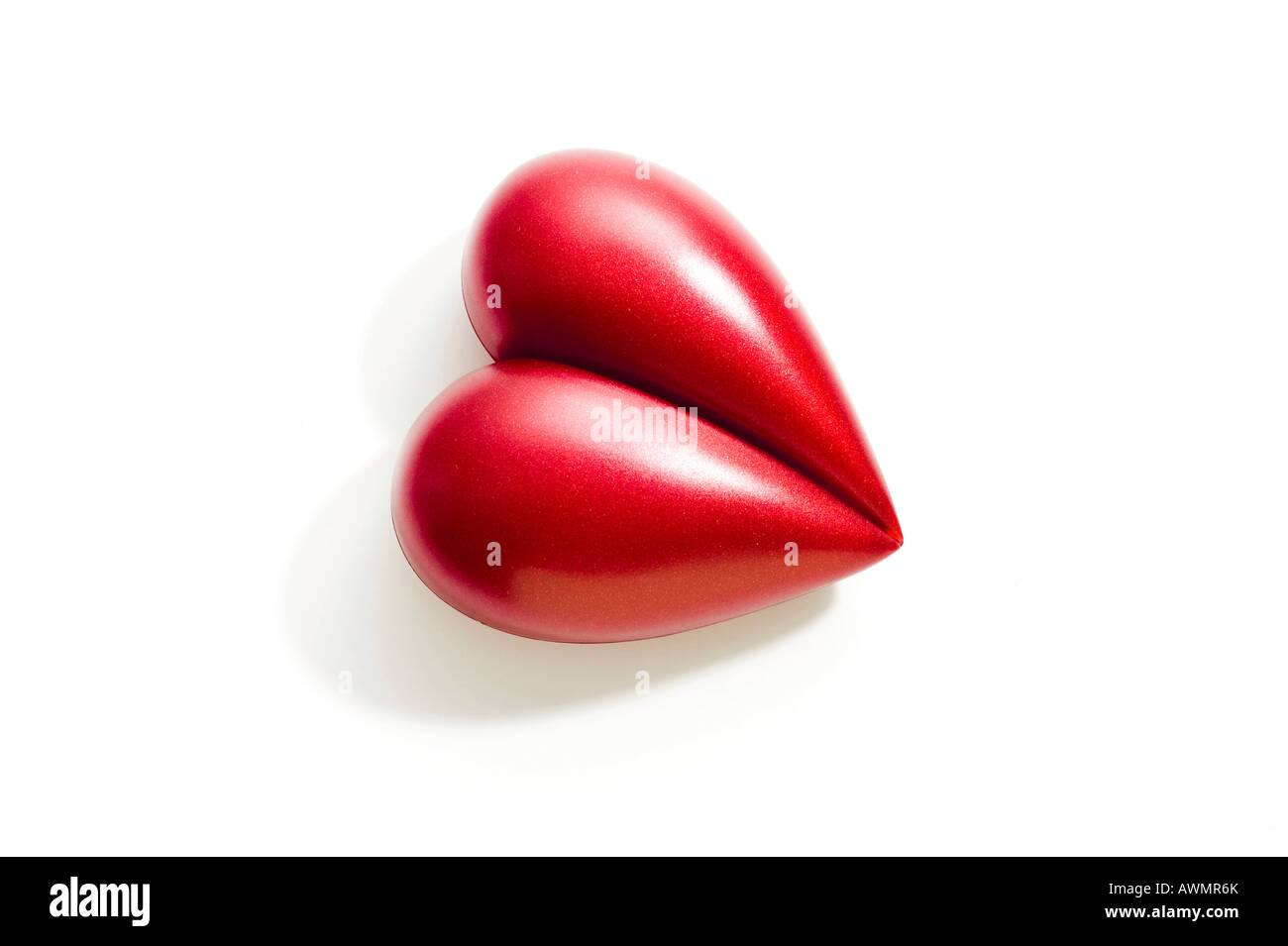 Kiss labbra, cuore rosso Foto Stock