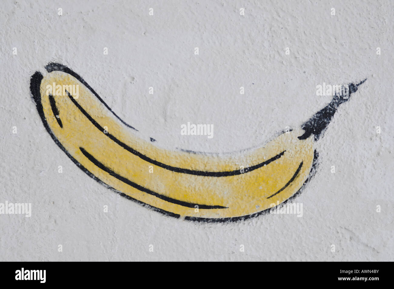 Banana graffiti, Monaco di Baviera, Germania, Europa Foto Stock
