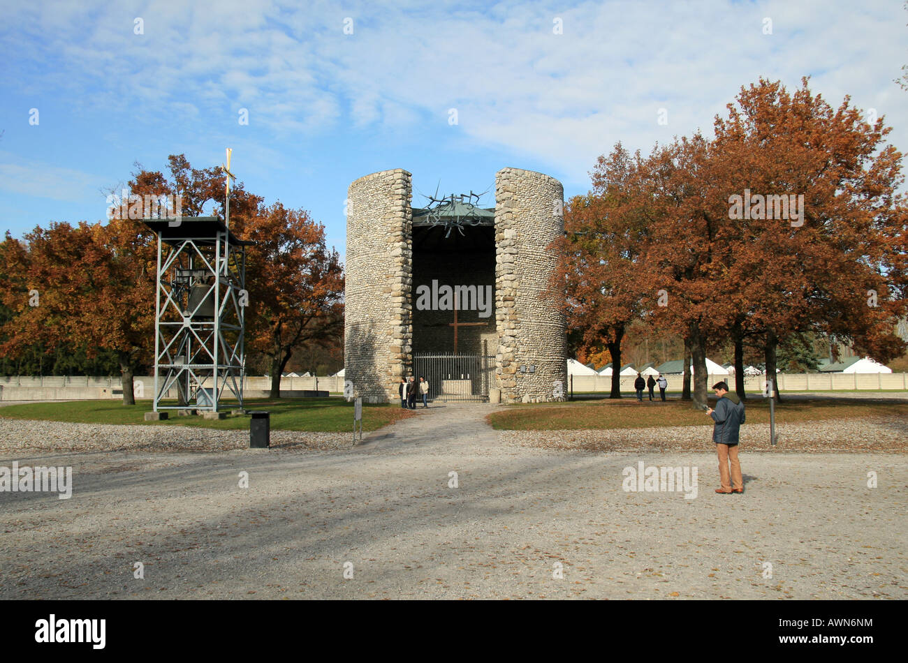 La Chiesa cattolica agonia mortale di Cristo cappella nella ex Germania campo di concentramento di Dachau, Monaco di Baviera, Germania. Foto Stock
