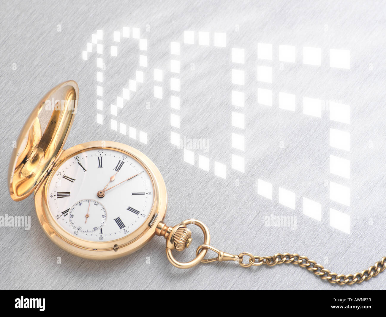 Orologio da tasca e tempo digitale Foto stock - Alamy