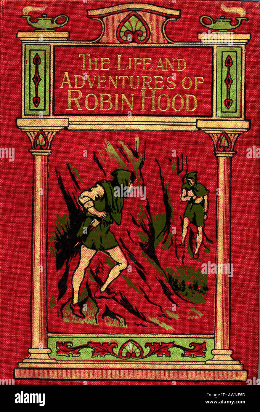 La vita e le avventure di Robin Hood. Il coperchio anteriore dal libro dello stesso titolo da John B Marsh, pubblicato circa 1900. Foto Stock