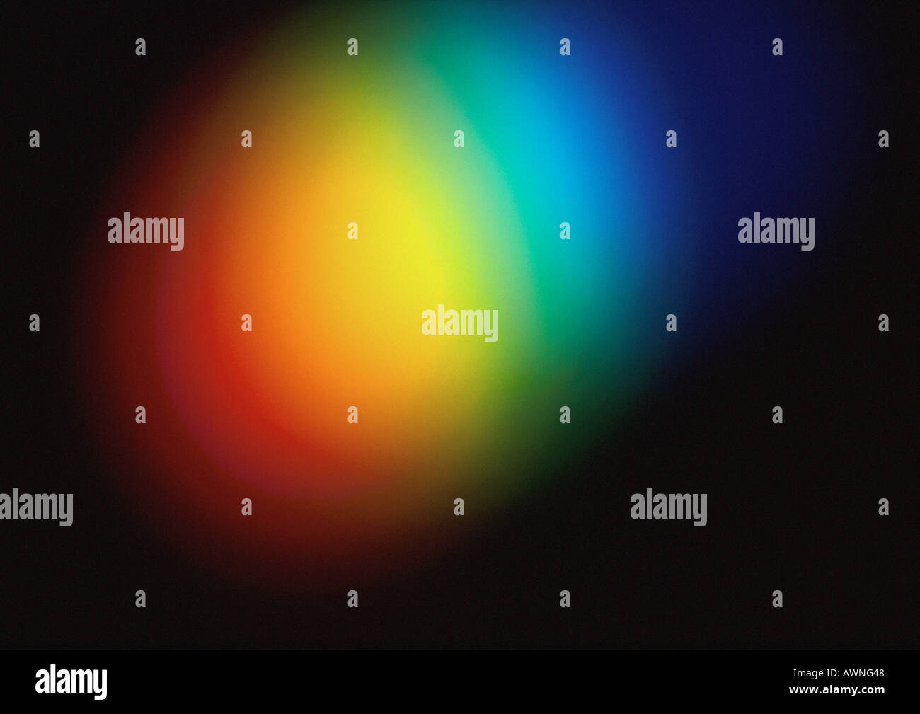 Effetto luce, sfocata, arcobaleno colorato. Foto Stock