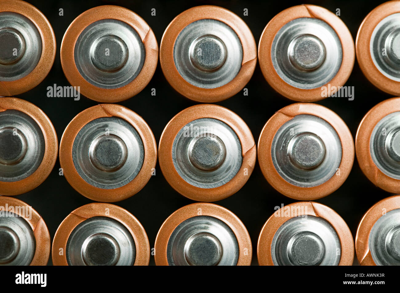Le batterie in una riga Foto Stock