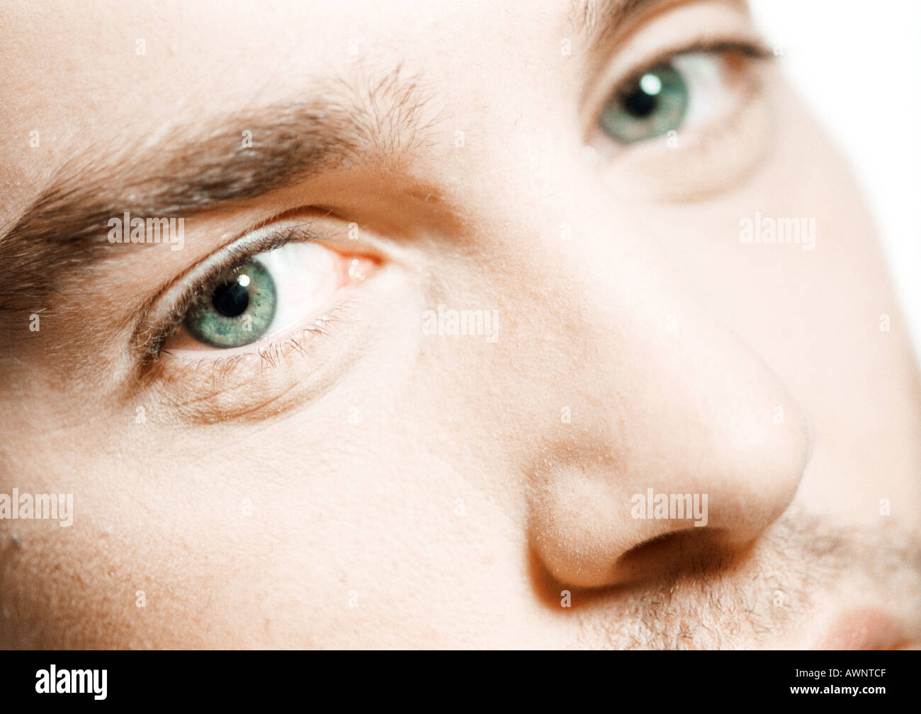 Il volto dell'uomo, vista parziale, close-up Foto Stock