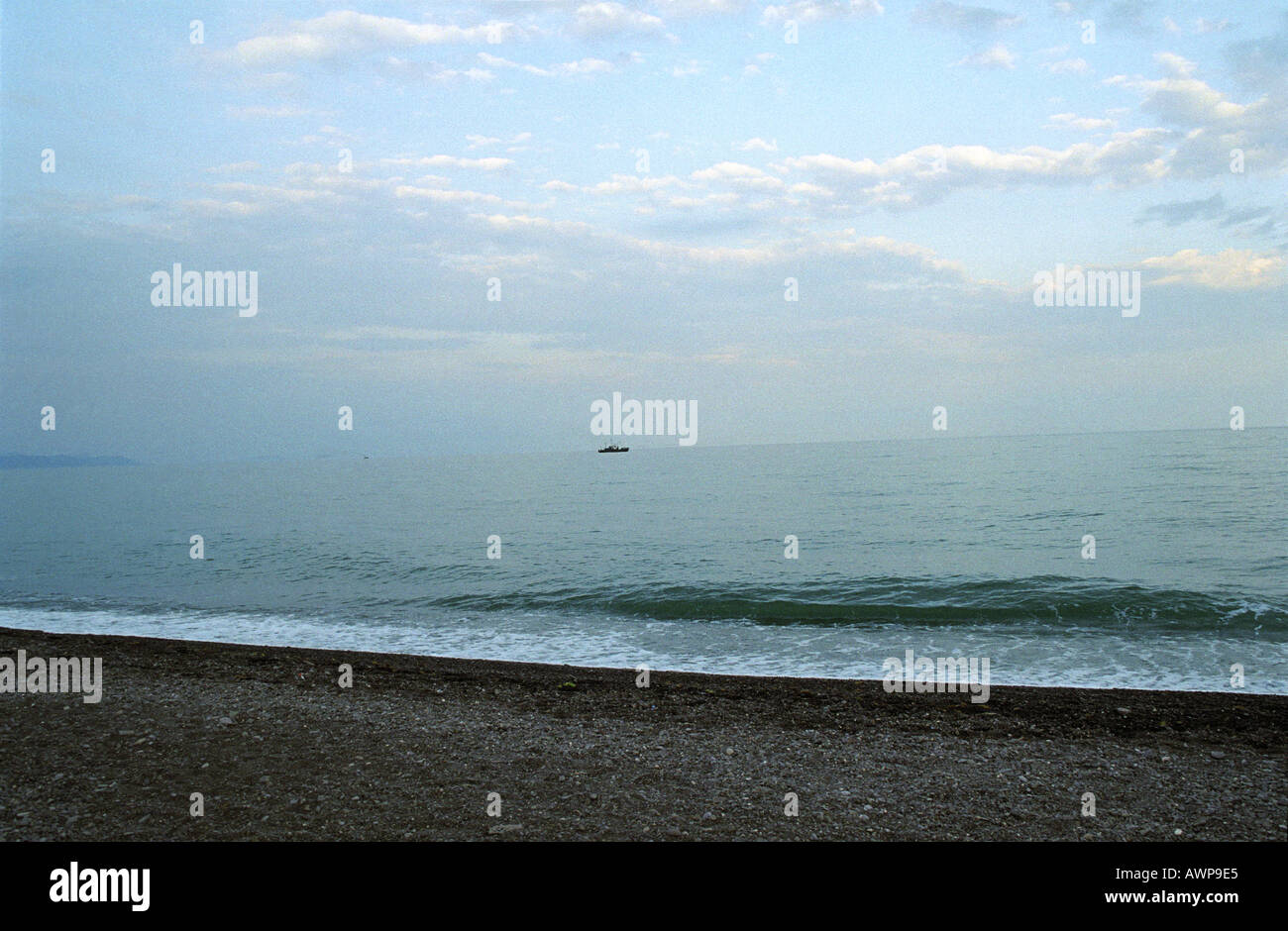 Mare di notte Ucraina Crimea Krym Solnechnogorsk oceano mattino sera Sunset beach coast Foto Stock