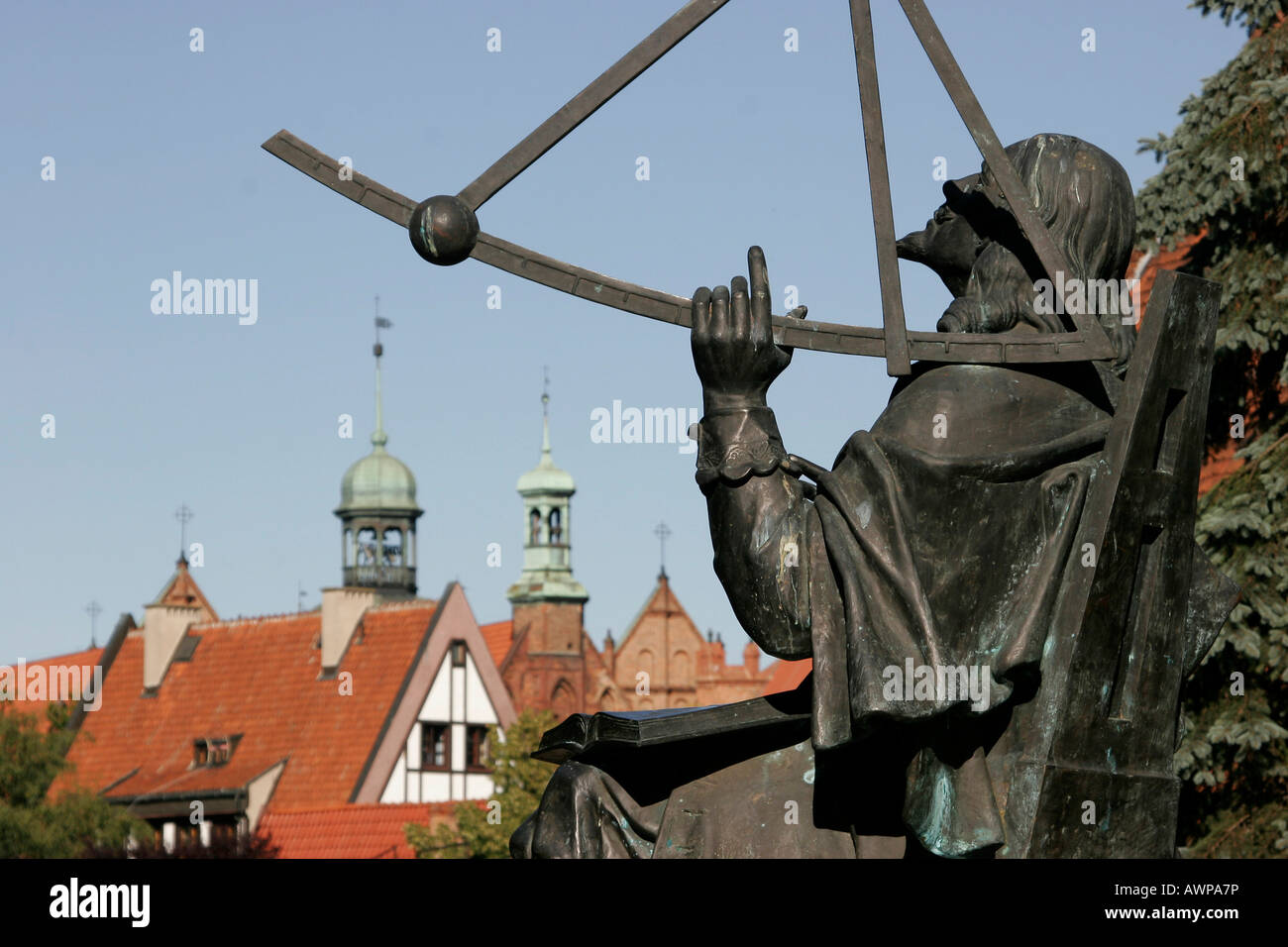 Johannes Hevelius Memorial nel centro storico della città di Danzica, Polonia, Europa Foto Stock