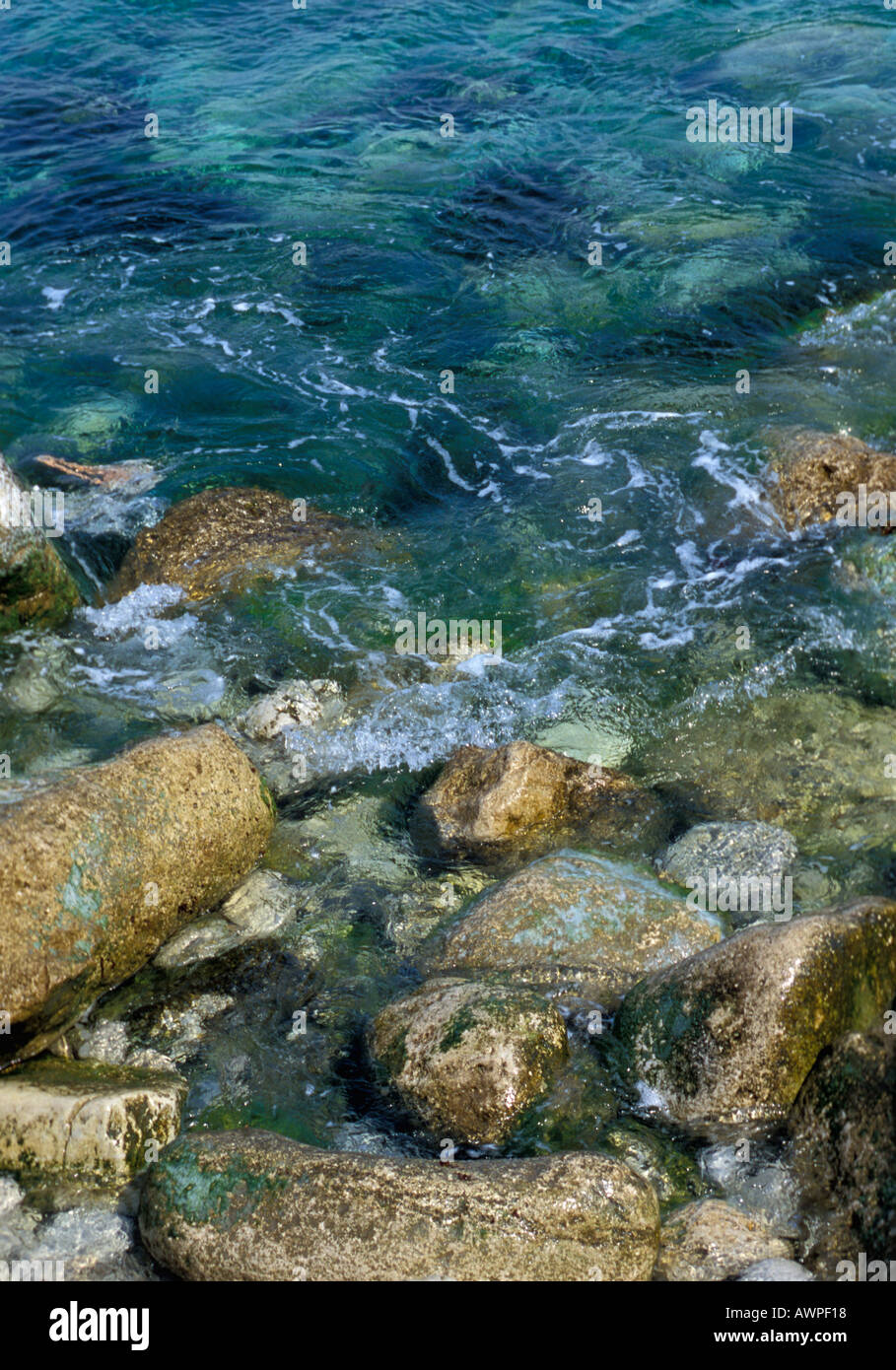 Inghilterra Dorset Portland mare e pietre Foto Stock