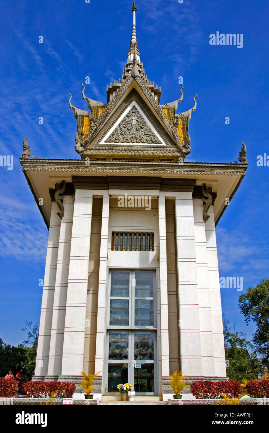 Pagoda, Choeung Ek, Killing Fields, Cambogia, Asia Foto Stock