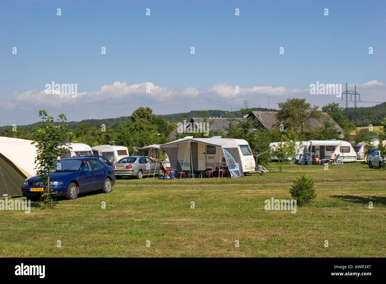 Campeggio Camping 2000, Janov Dúl, Repubblica Ceca Foto Stock