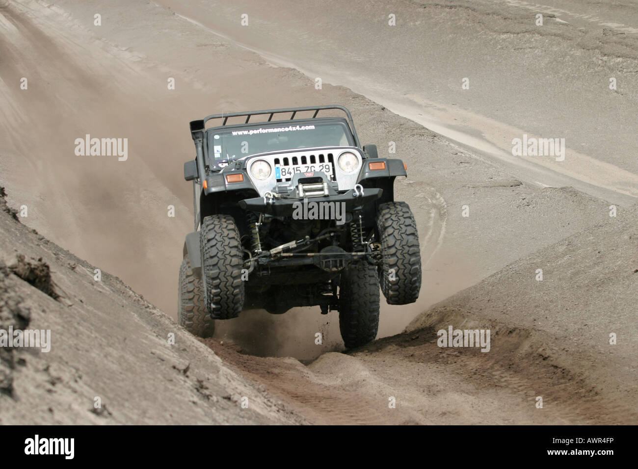 Rally Berlin-Breslau 2003, uomo Rally Carrello in azione, Germania Foto Stock