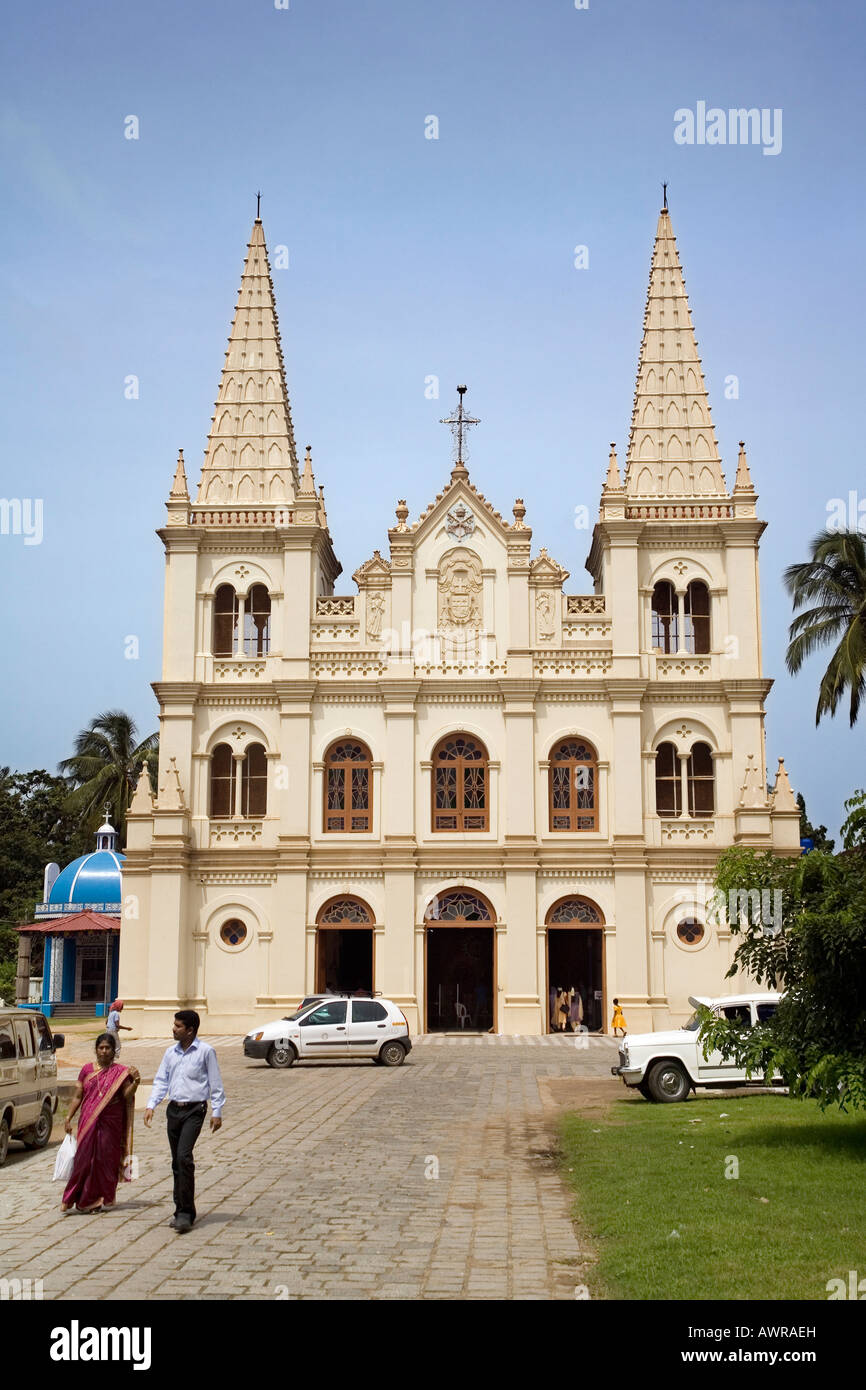 Santa Cruz Cattedrale tra le più antiche chuches in Kerala e in una delle 8 basiliche in India. Fort Kochin, Kerala, India Foto Stock