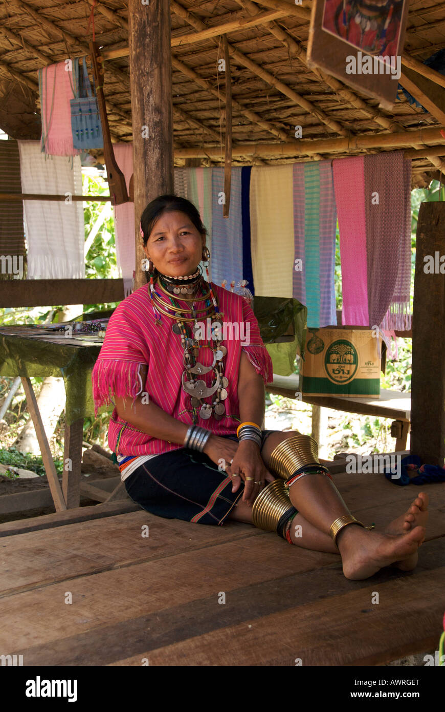Hill Tribe donna Ban Huay Mae Hong Son Provincia Nord della Thailandia Foto Stock