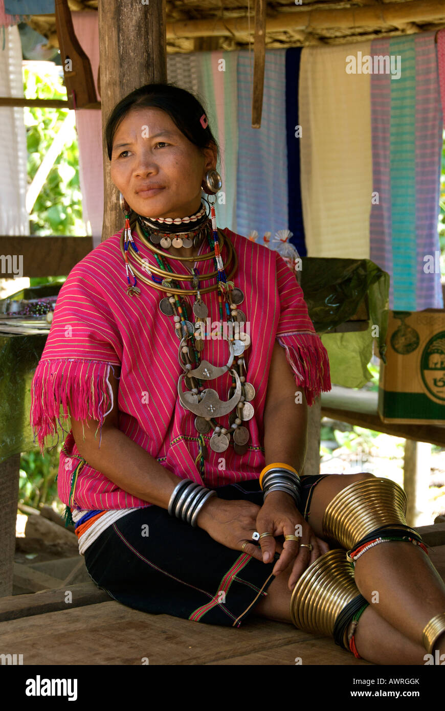 Hill Tribe donna Ban Huay Mae Hong Son Provincia Nord della Thailandia Foto Stock