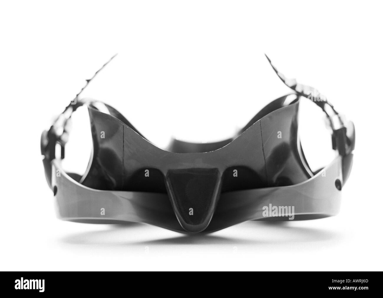Maschera di nuoto, b&w. Foto Stock
