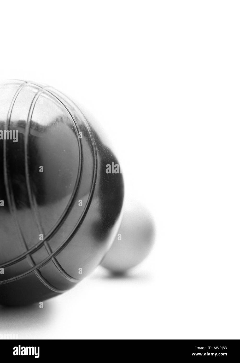Le palle di bocce, b&w. Foto Stock