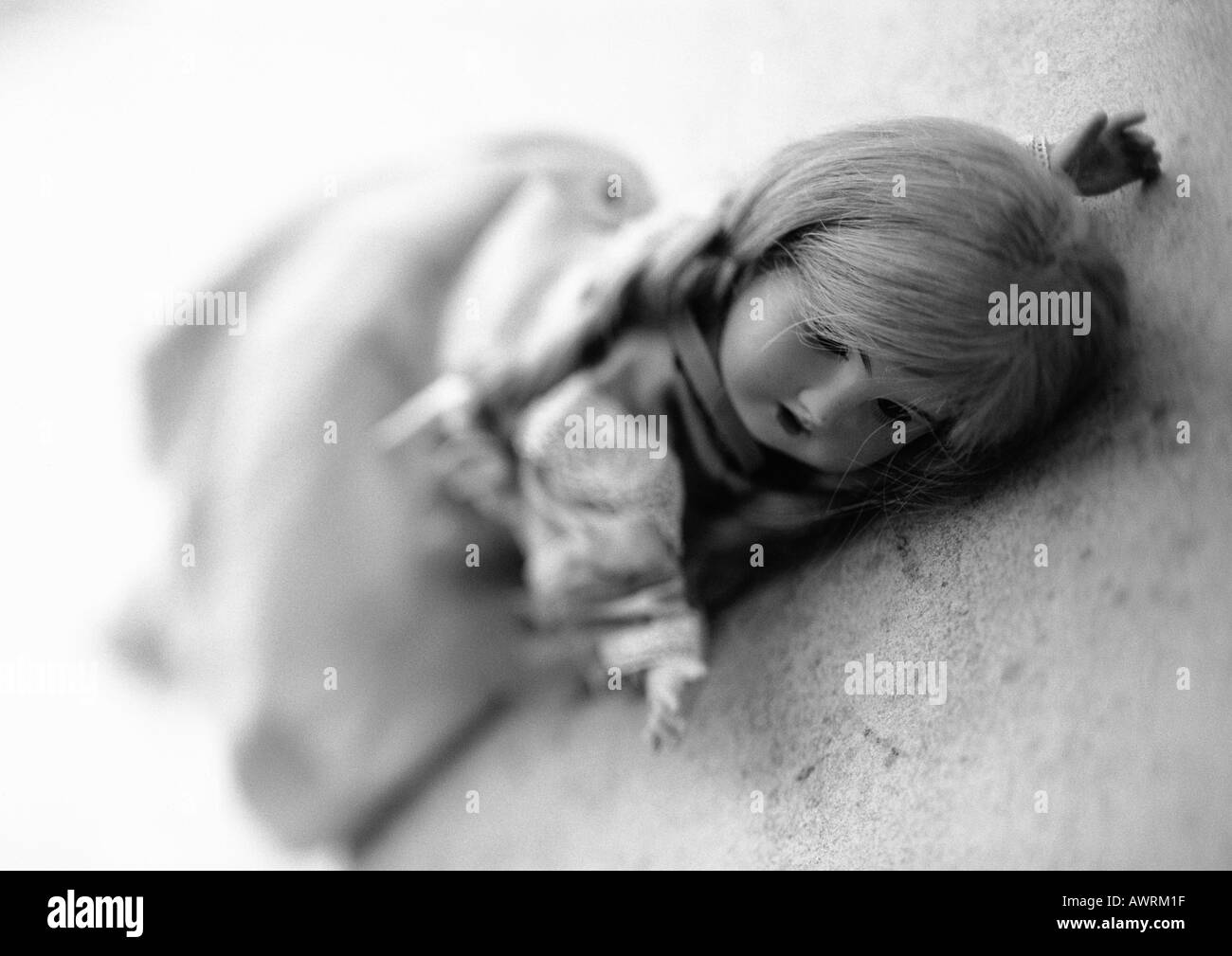 Bambola, b&w. Foto Stock