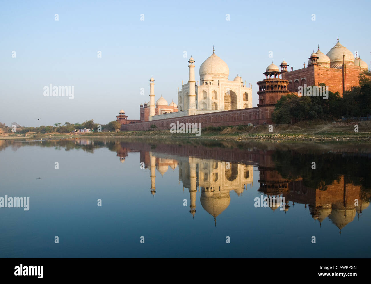 Il fiume Yamuna in Agra India Foto Stock