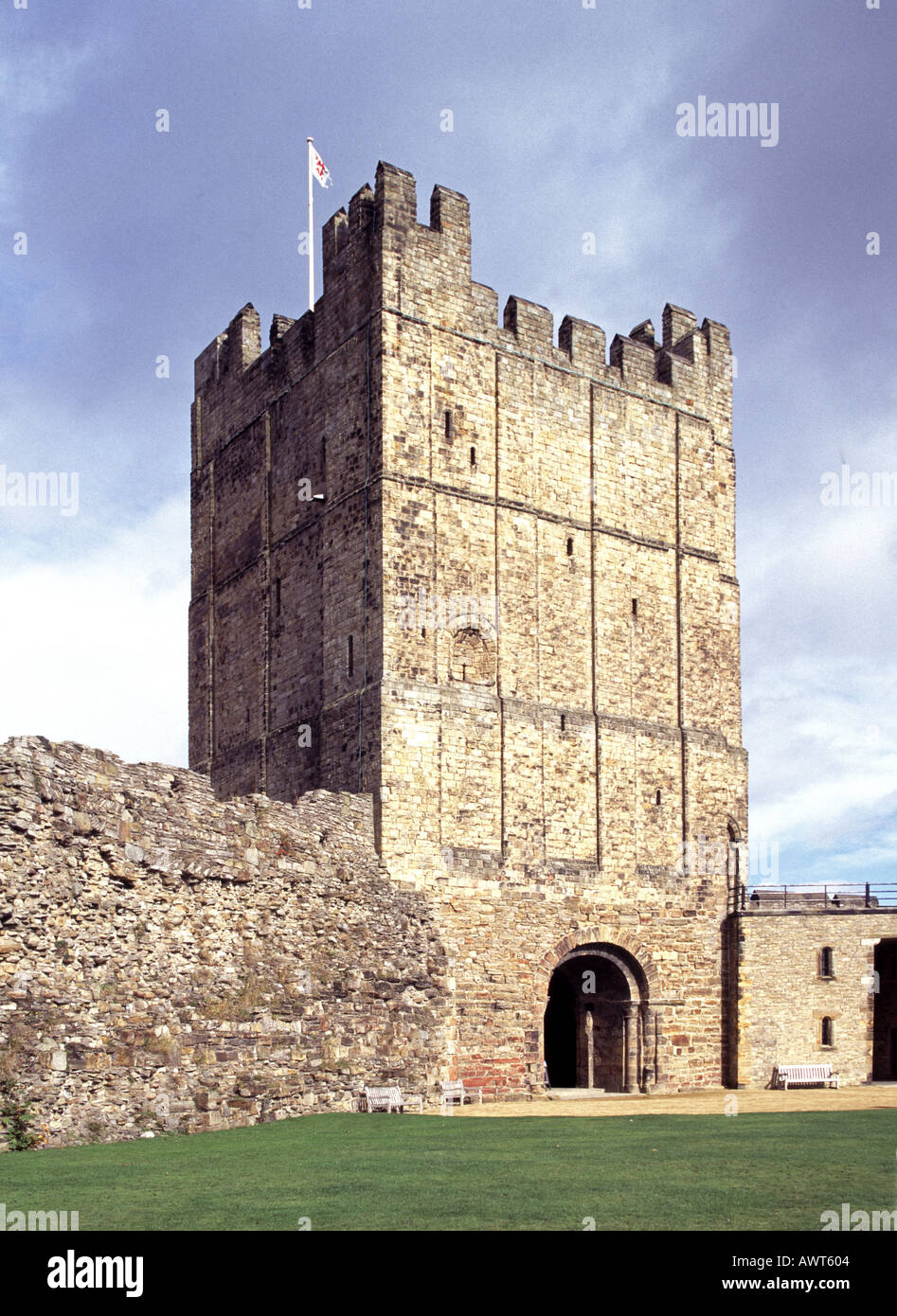 Il mantenere Richmond Castle Richmond Swaledale Yorkshire Dales Inghilterra Foto Stock