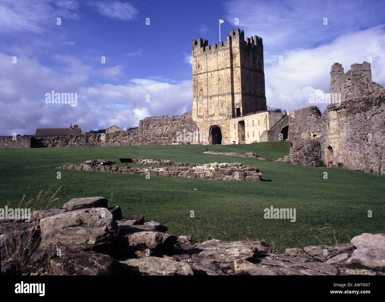Il mantenere Richmond Castle Richmond Swaledale Yorkshire Dales Inghilterra Foto Stock