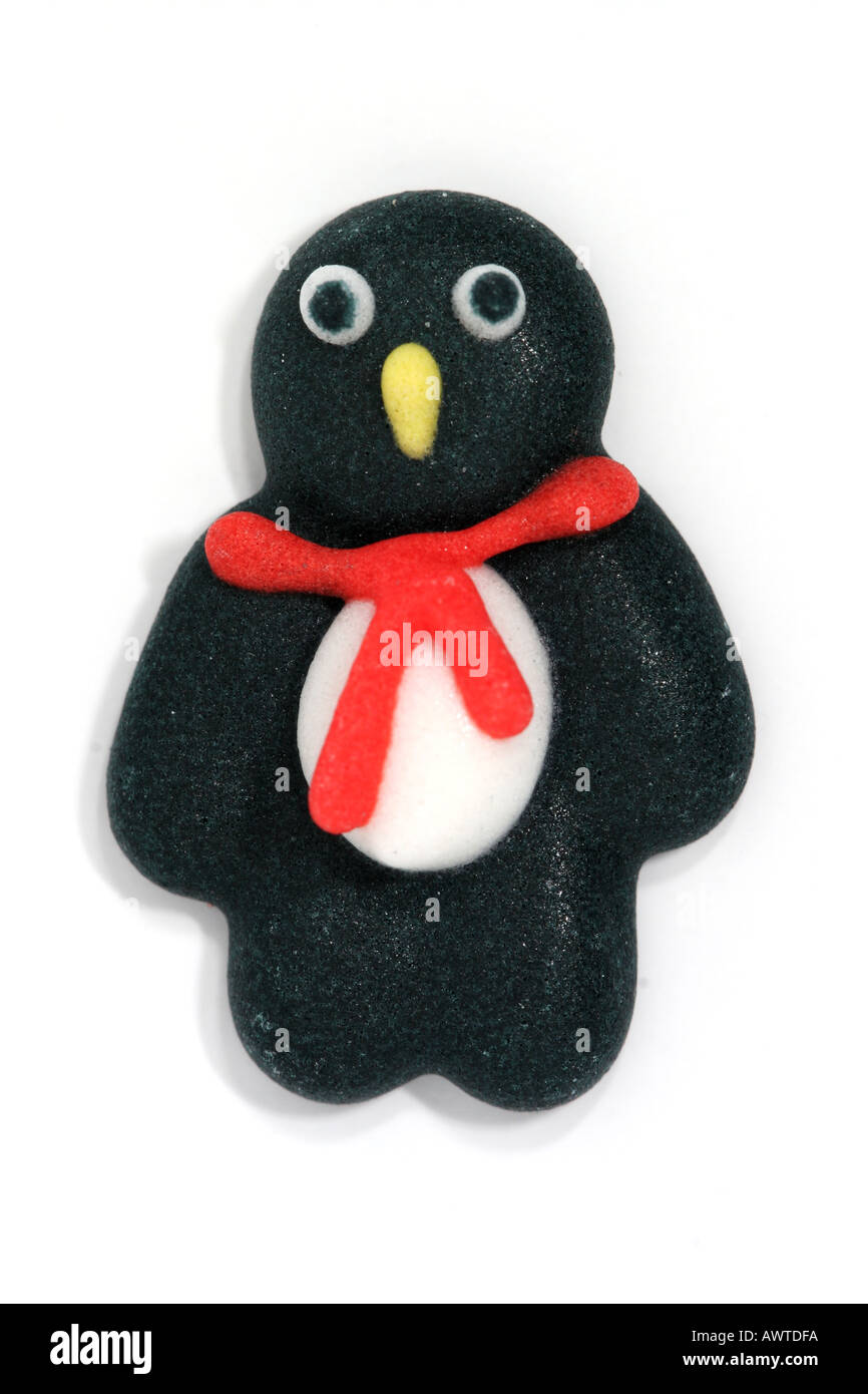 Torta di Natale Natale decorazione Penguin Foto Stock