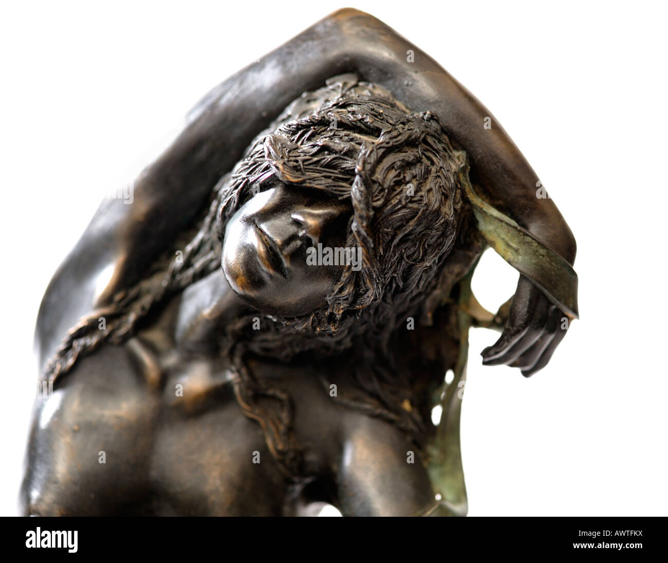 Resina di bronzo statuetta scultura nastri dalle Sue Riley scultore edizione limitata di 25 anni novanta dettaglio solo uso editoriale Foto Stock