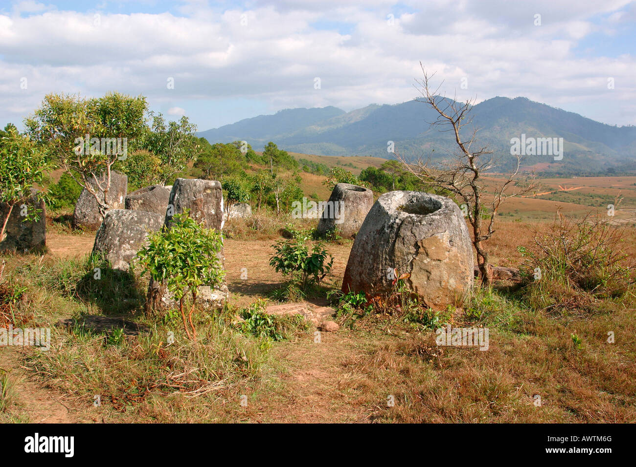 Laos Phonsavan pianura delle giare Thong Hai Hin sito 1 Foto Stock