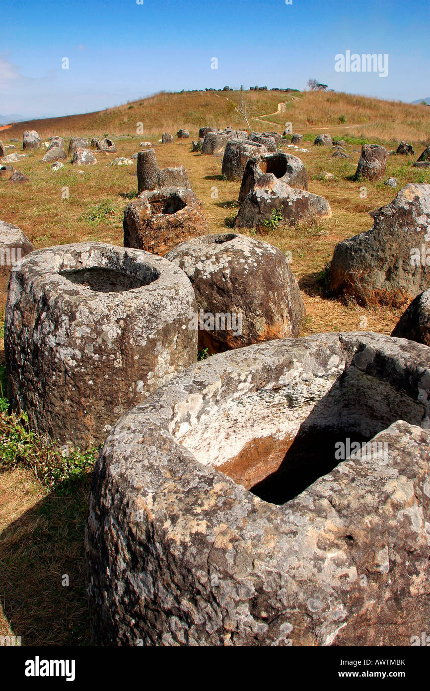 Laos Phonsavan pianura delle giare Thong Hai Hin sito 1 Foto Stock