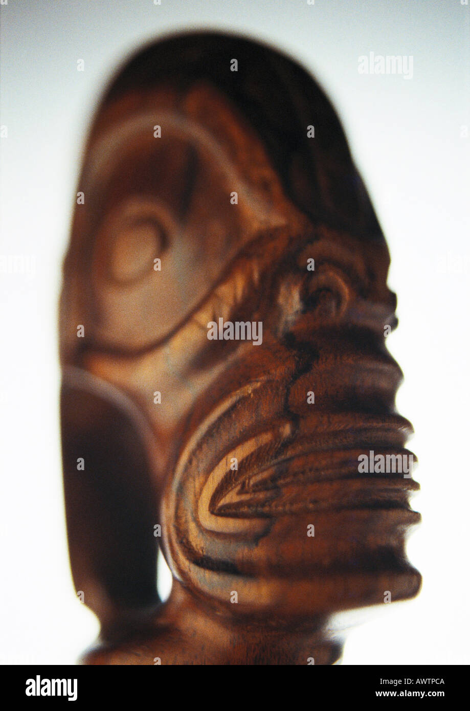 Tiki polinesiano scultura, close-up Foto Stock