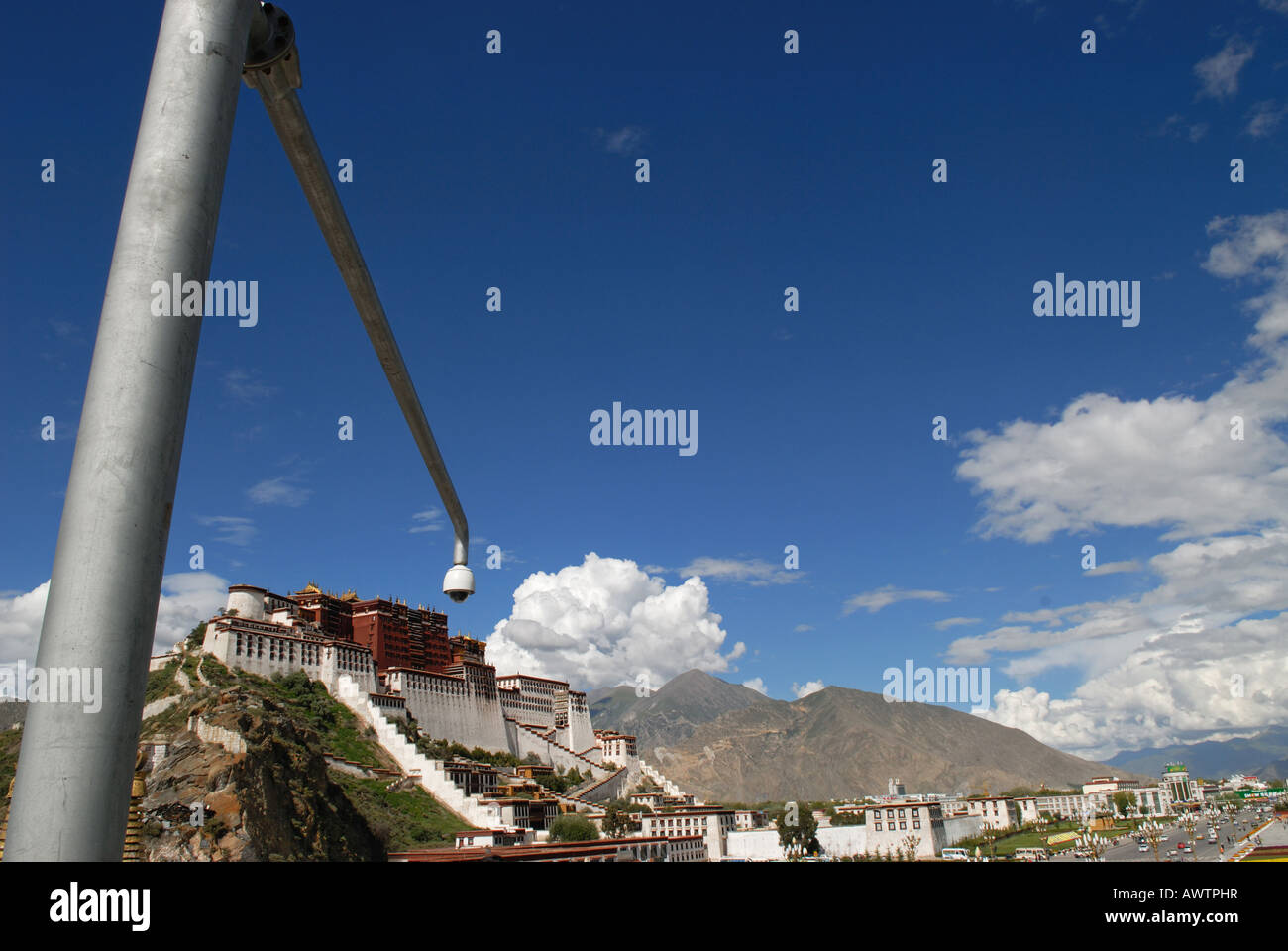 Obsservation-Camera nella parte anteriore del palazzo del Potala a Lhasa, in Tibet Foto Stock