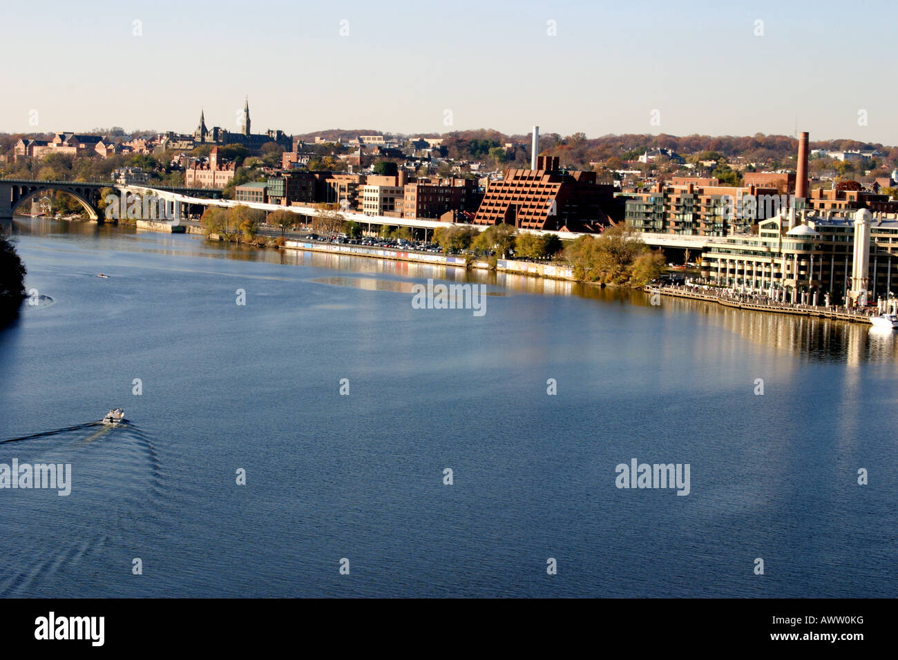 Lungomare di Georgetown a Washington DC Foto Stock